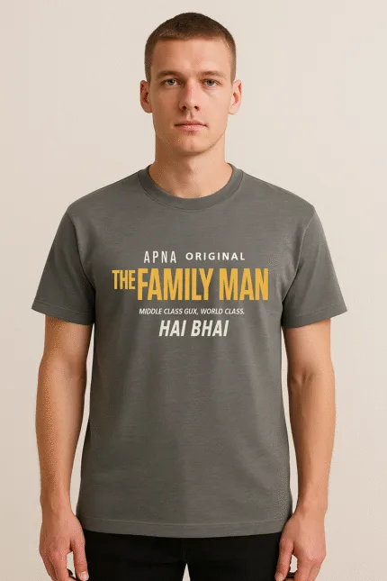 The Family Man Design Regular Fit Pure Cotton T-Shirt