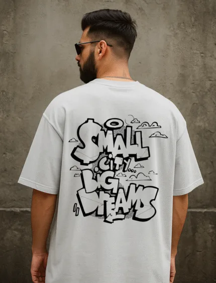 Bihar : BR19 – Small City Big Dreams Oversized T-Shirt | Urban Streetwear for Dreamers